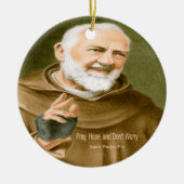 Saint Padre Pio Keramisch Ornament (Voorkant)