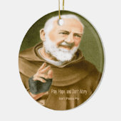 Saint Padre Pio Keramisch Ornament (Links)