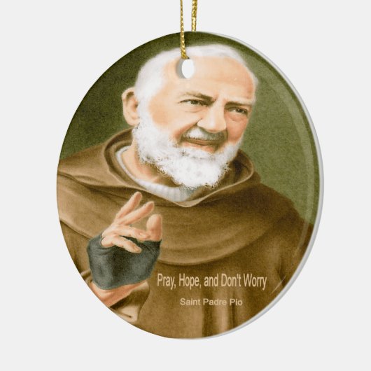 Saint Padre Pio Keramisch Ornament (Links)