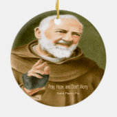 Saint Padre Pio Keramisch Ornament (Achterkant)