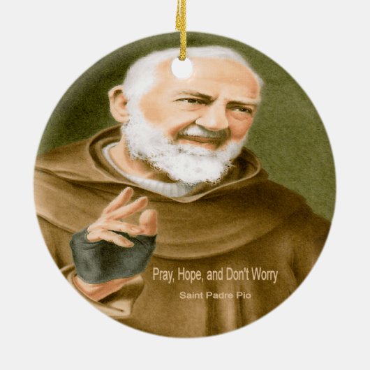 Saint Padre Pio Keramisch Ornament (Achterkant)