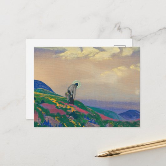 Saint Panteleimon de Healer door Nicholas Roerich Feestdagenkaart (Voorkant / Achterkant in situ)