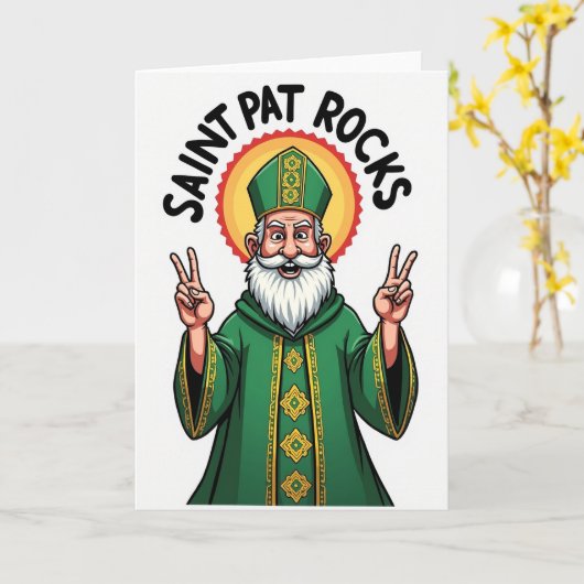Saint Pat Rocks Modern Card Kaart (Gele Bloem)