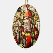 Saint Patrick Afbeelding op Glas in lood Keramisch Ornament (Links)