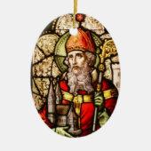 Saint Patrick Afbeelding op Glas in lood Keramisch Ornament (Voorkant)