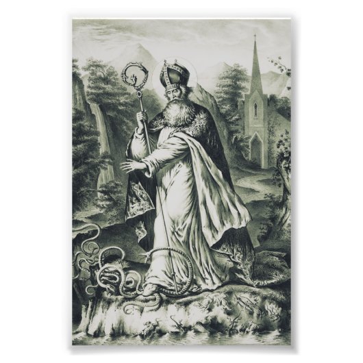 Saint Patrick beschermheer van Ierland Foto Afdruk (Voorkant)