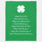 Saint Patrick Blessings Fleece Deken (Voorkant)