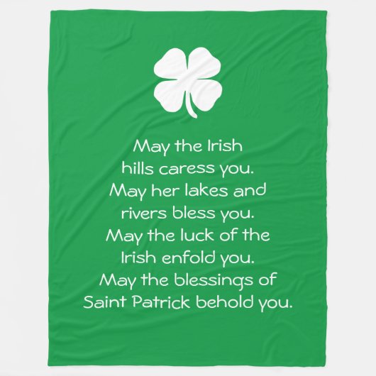 Saint Patrick Blessings Fleece Deken (Voorkant)