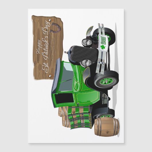Saint Patrick Cartoon Kerstmis brandweerwagen (Voorkant)
