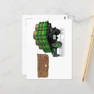 Saint Patrick  Cartoon Kerstmis brandweerwagen Briefkaart