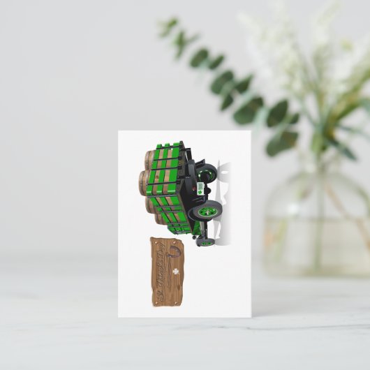 Saint Patrick  Cartoon Kerstmis brandweerwagen Visitekaartje (Staand voorkant)