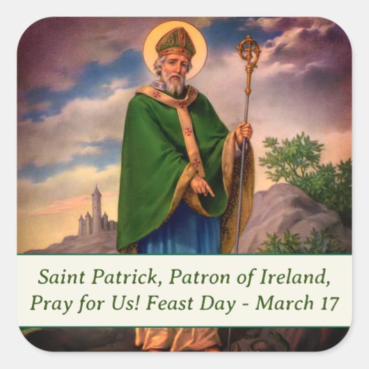 Saint Patrick Catholic Vierkante Sticker (Voorkant)