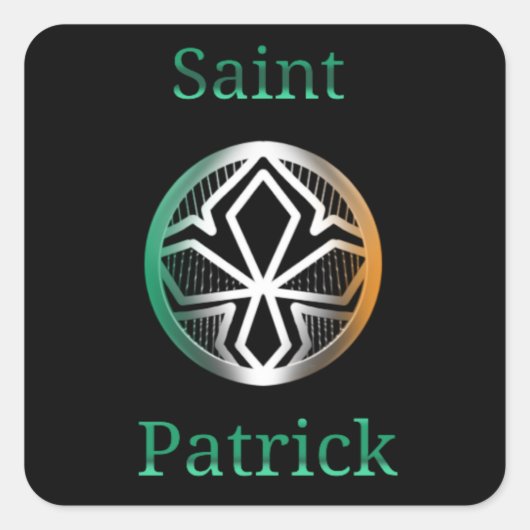 Saint Patrick Cross Vierkante Sticker (Voorkant)