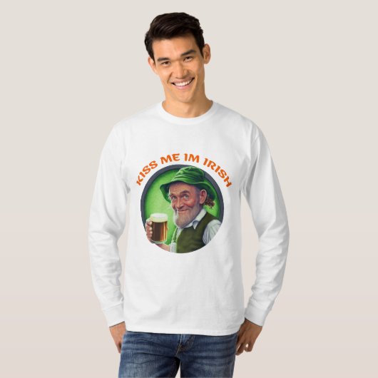 Saint Patrick Day Gift Shirt | Kus me im irish (Voorkant volledig)