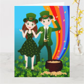 Saint Patrick Day Kinder Party Kaart (Gele Bloem)