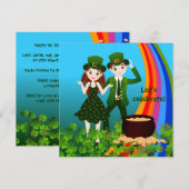 Saint Patrick Day Kinder Party Kaart (Voorkant / Achterkant)
