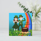 Saint Patrick Day Kinder Party Kaart (Staand voorkant)