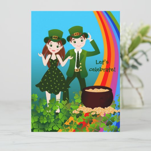 Saint Patrick Day Kinder Party Kaart (Staand voorkant)
