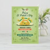 Saint Patrick Day Party Uitnodiging Sjabloon (Staand voorkant)
