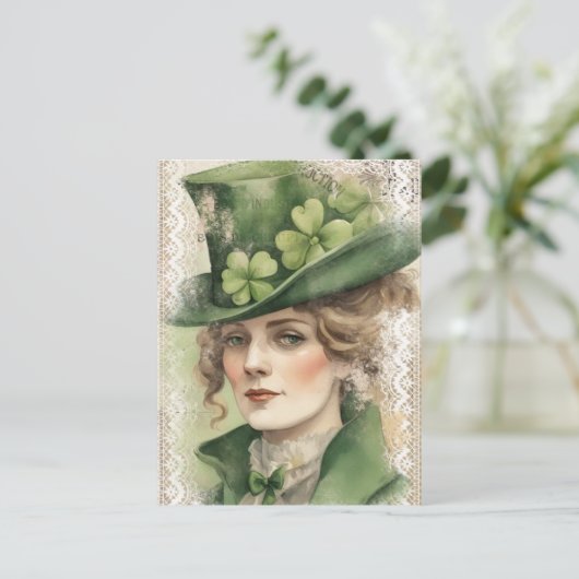 Saint Patrick Day vrouw Briefkaart (Staand voorkant)