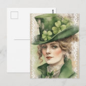 Saint Patrick Day  vrouw Briefkaart (Voorkant / Achterkant)