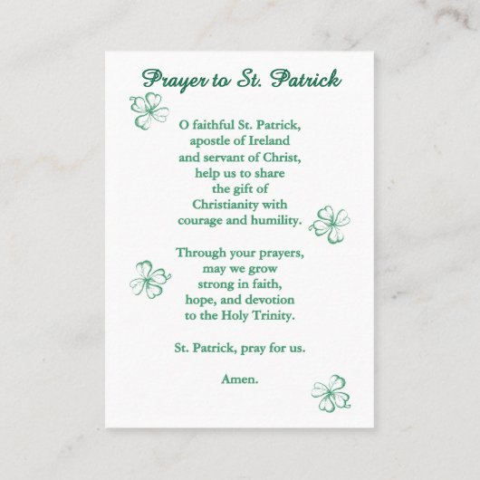 Saint Patrick Devotional Prayer Card Plaatskaartje (Achterkant)