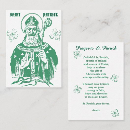 Saint Patrick Devotional Prayer Card Plaatskaartje (Voorkant / Achterkant)