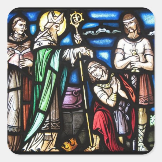 Saint Patrick en Zijn volgers Vierkante Sticker (Voorkant)