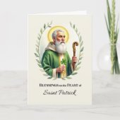 Saint Patrick Feast Day Blessings Waterverf Wreat Kaart (Voorkant)