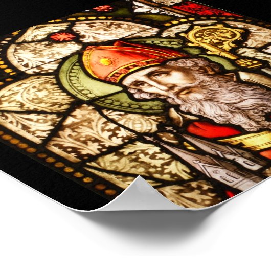 Saint Patrick  Glas in lood Afbeelding Poster (Hoek)
