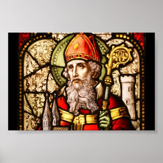 Saint Patrick  Glas in lood Afbeelding Poster (Voorkant)