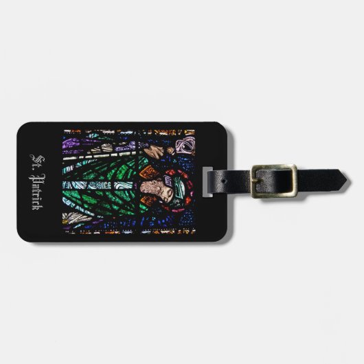 Saint Patrick Glas in lood Personalized Bagagelabel (Voorkant horizontaal)