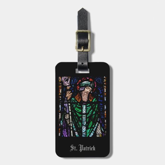 Saint Patrick Glas in lood Personalized Bagagelabel (Voorkant verticaal)
