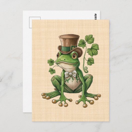 Saint Patrick - Grenouille Chapeau Iers Briefkaart (Voorkant / Achterkant)