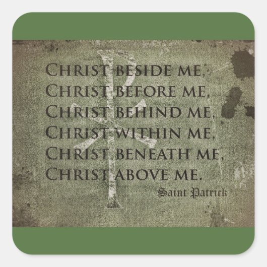 Saint Patrick Historic Quote Vierkante Sticker (Voorkant)