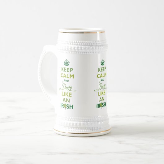 SAINT PATRICK houdt kalm en feest als een Iers Bierpul (Voorkant links)