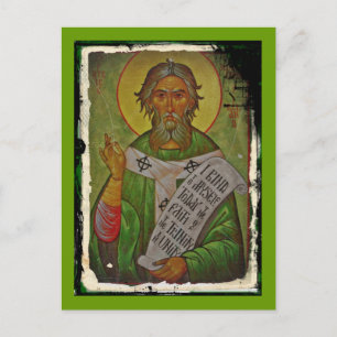 Saint Patrick Icon on Green Briefkaart