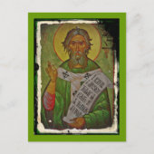 Saint Patrick Icon on Green Briefkaart (Voorkant)