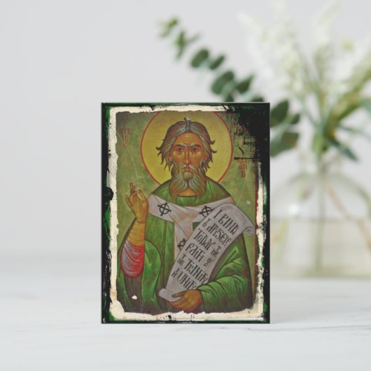 Saint Patrick Icon on Green Briefkaart (Staand voorkant)