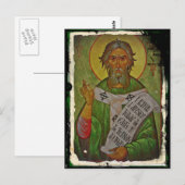 Saint Patrick Icon on Green Briefkaart (Voorkant / Achterkant)