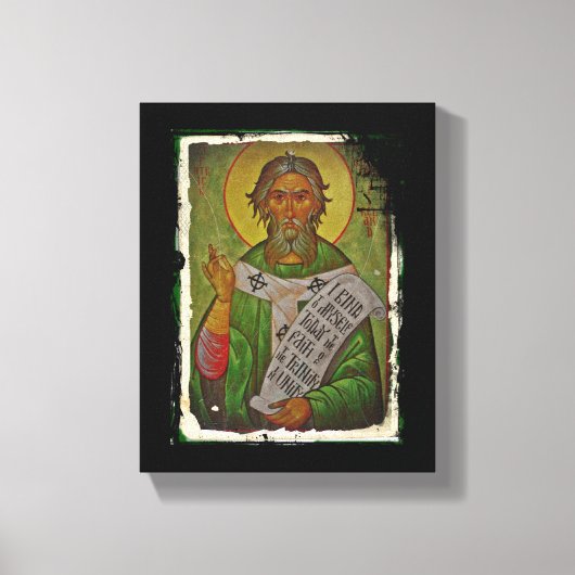 Saint Patrick Icon on Green Canvas Afdruk (Voorkant)