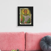 Saint Patrick Icon on Green Canvas Afdruk (Insitu (Woonkamer))