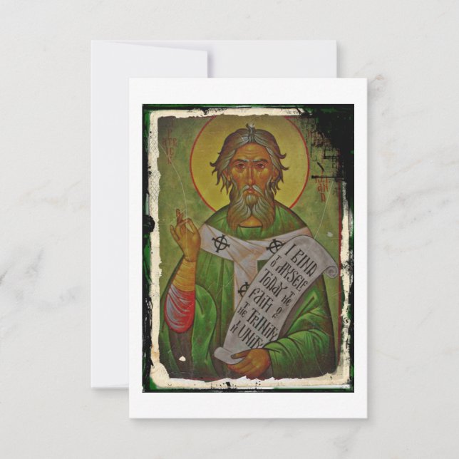 Saint Patrick Icon over groene achtergrond (Voorkant)