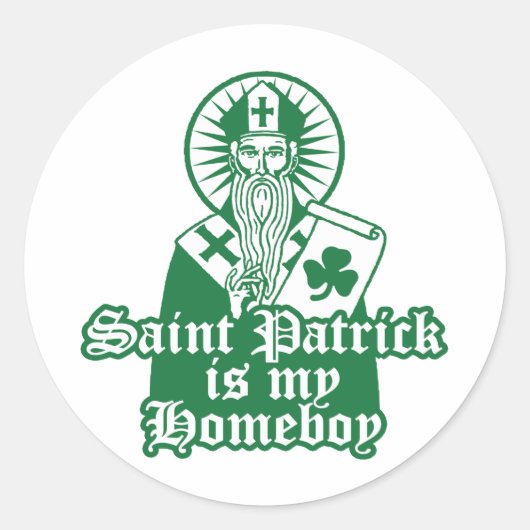 Saint Patrick is mijn Homeboy Ronde Sticker (Voorkant)