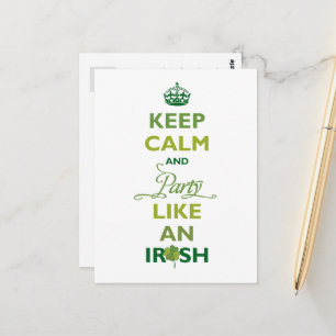 Saint Patrick Keep Calm en party als een Ier Briefkaart