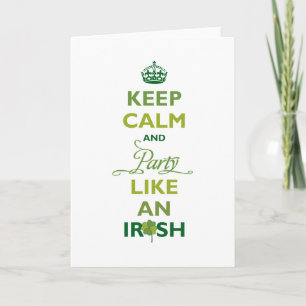 Saint Patrick Keep Calm en party als een Ier Kaart