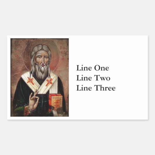 Saint Patrick met de hand verheven Rechthoekige Sticker (Voorkant)