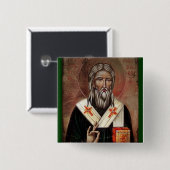 Saint Patrick met Raised Hand Vierkante Button 5,1 Cm (Voorkant /achterkant)