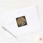  Saint Patrick met Shamrock Vierkante Sticker (Envelop)