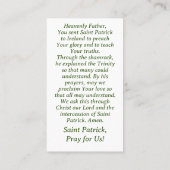 Saint Patrick Prayer Kaart Contactkaartje (Achterkant)